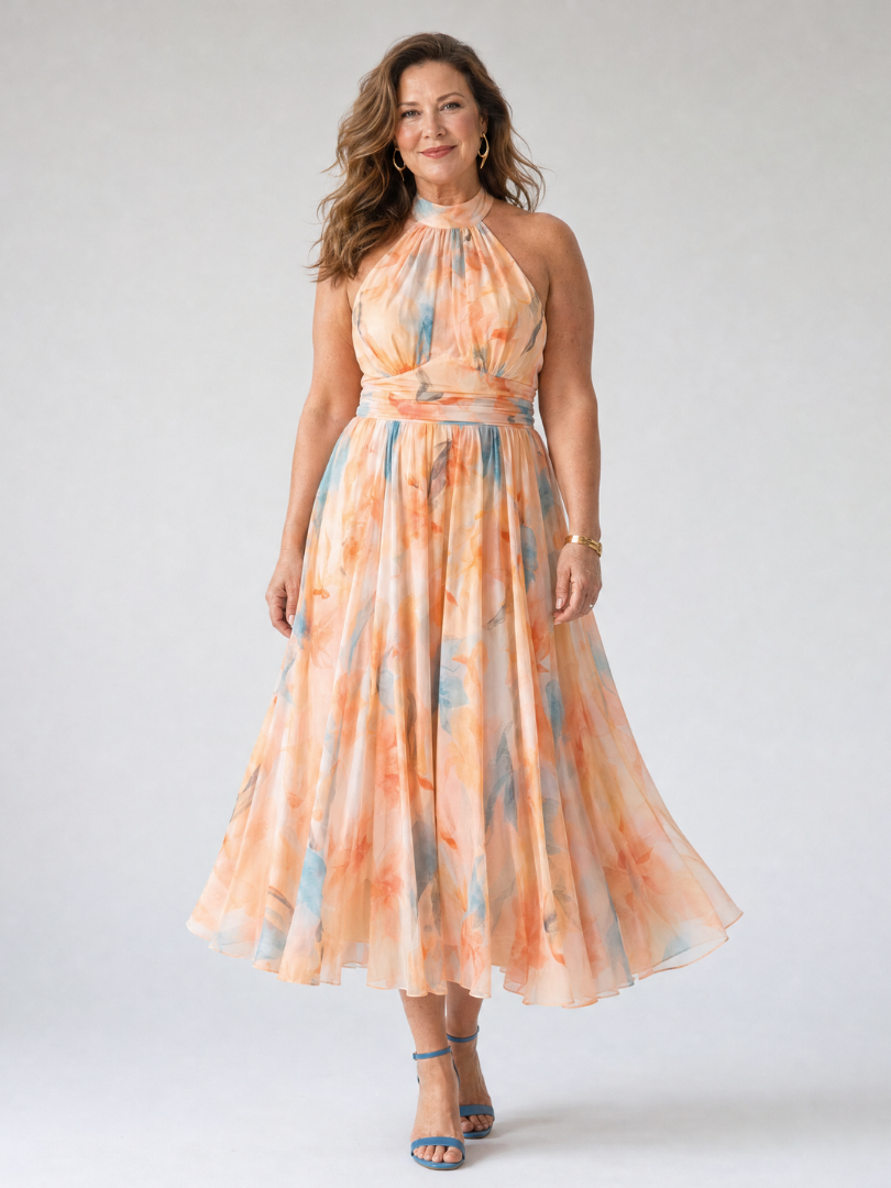 Paulette™ Soft Halter Midi Dress