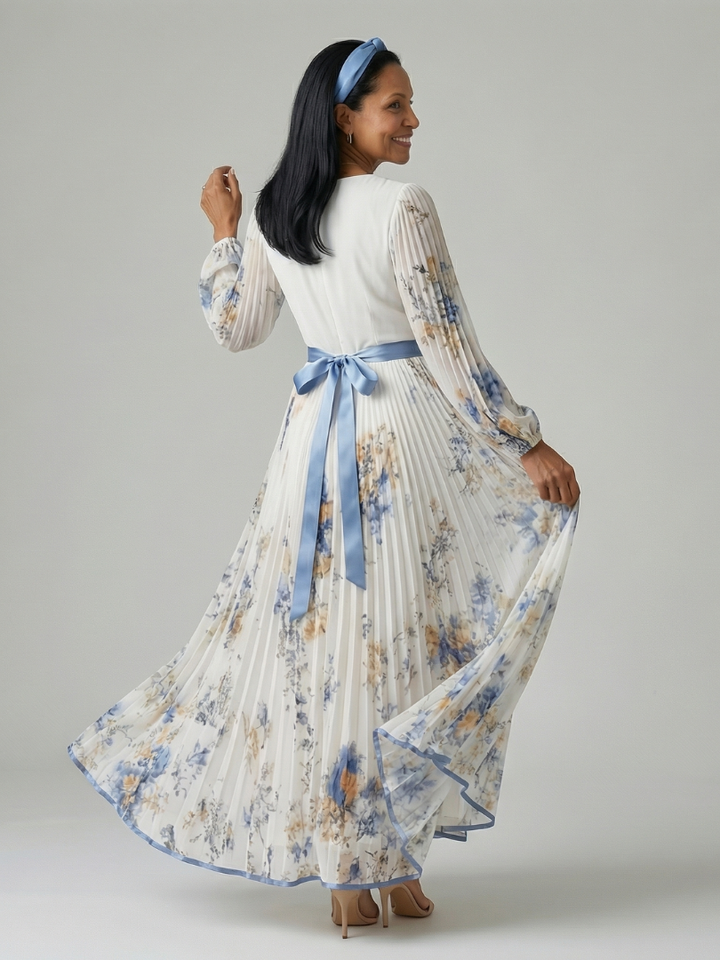 Benita | Pleated Wrap Midi Dress