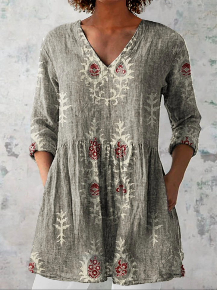 Persephone | Long Blouse with V-Neck