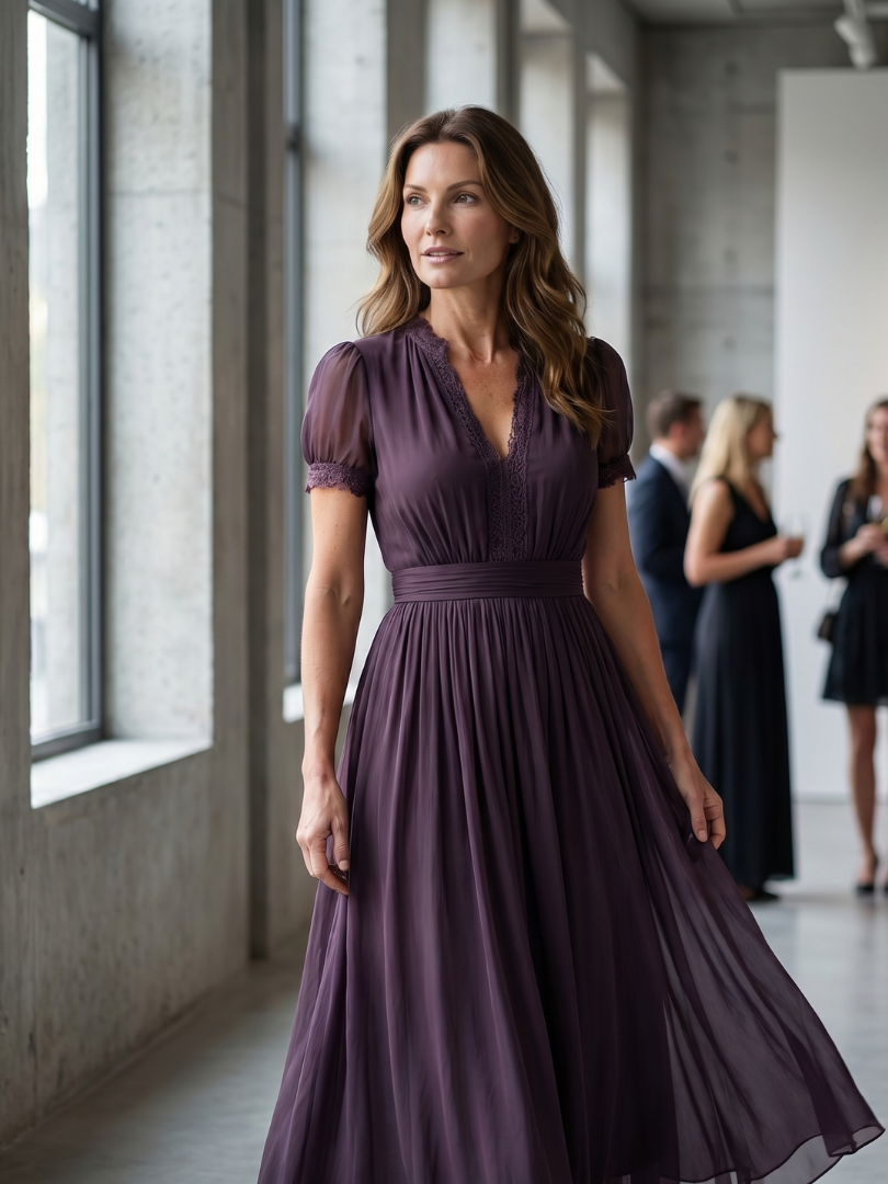 Orane | Gathered Waist Keyhole Maxi Dress