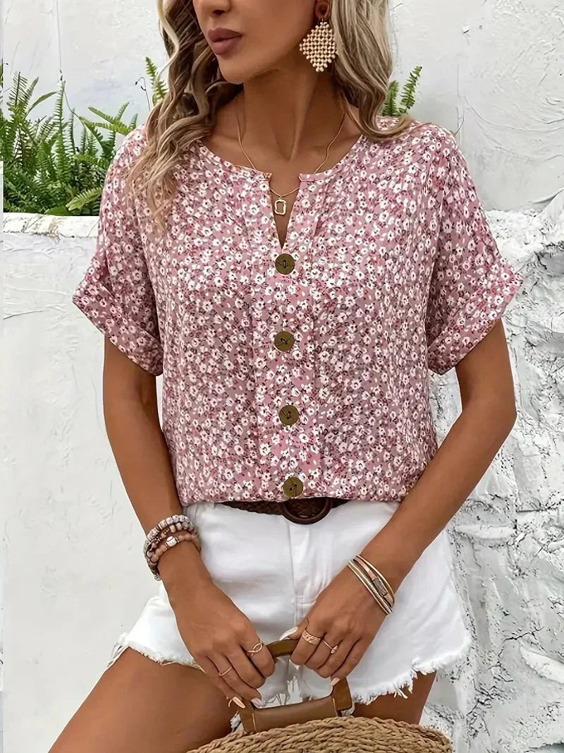 Elda | Wildflower Notch Blouse