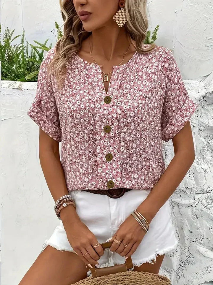 Elda | Wildflower Notch Blouse