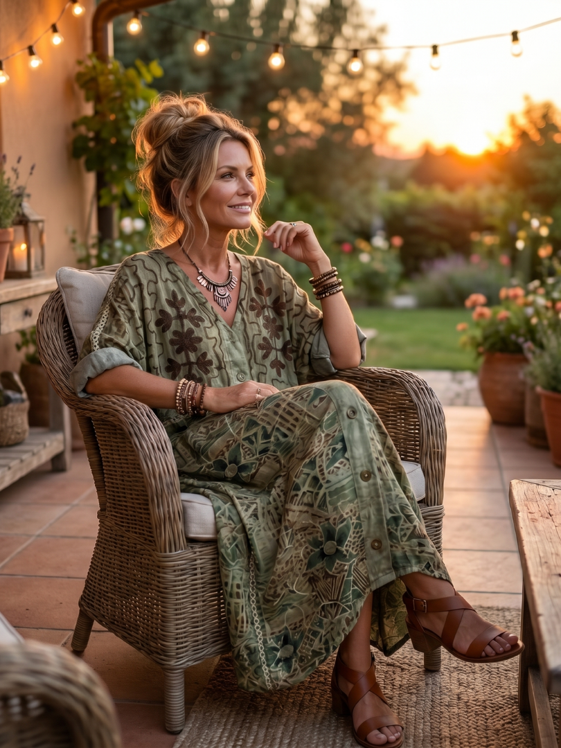Daphne | Button Front Oversized Pocket Midi Dress