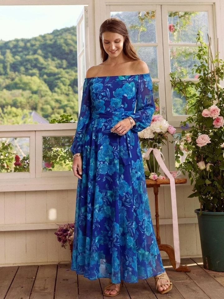 Harrow & Lane™ | Off Shoulder Floral Maxi Dress