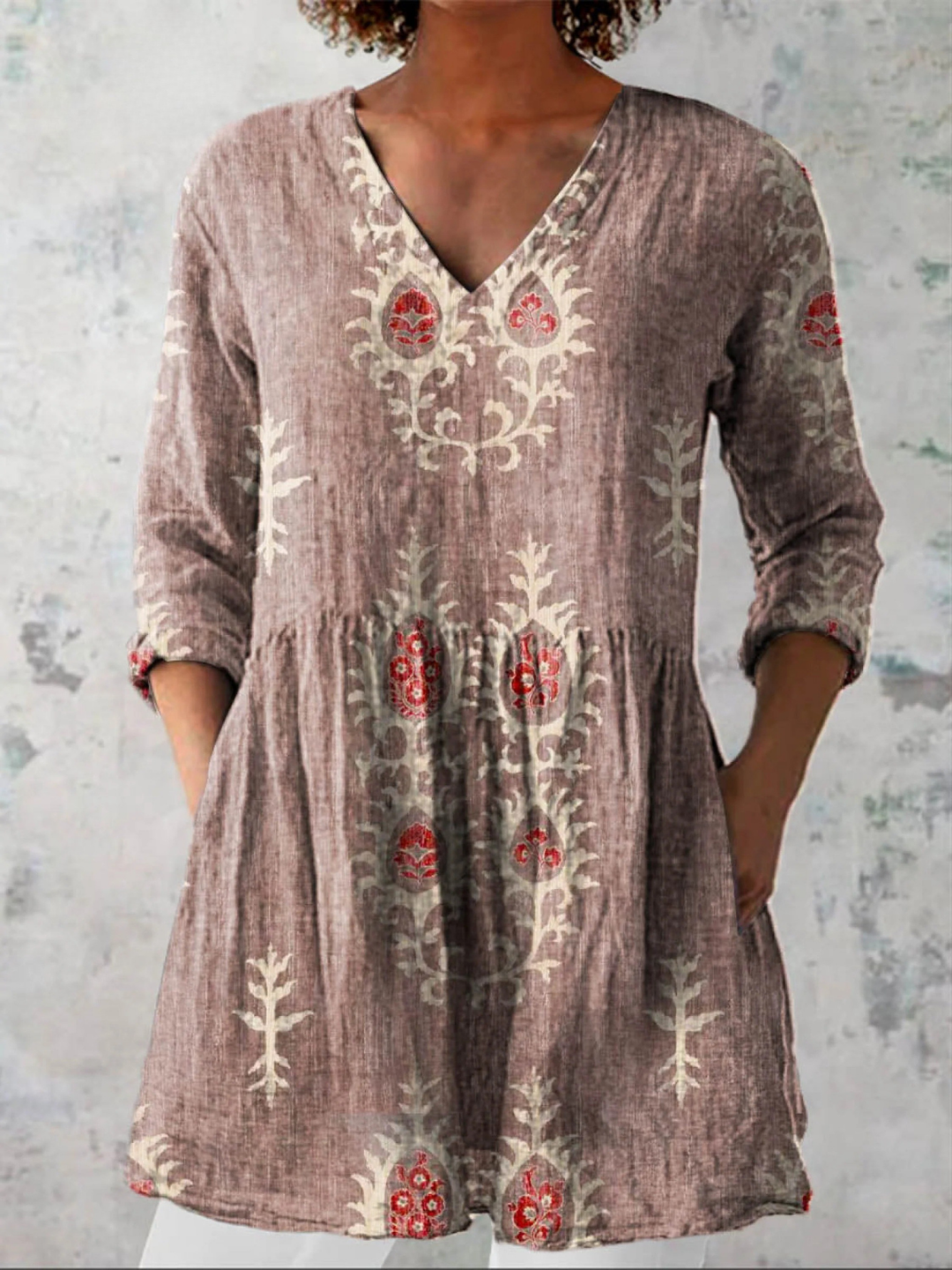 Persephone | Long Blouse with V-Neck