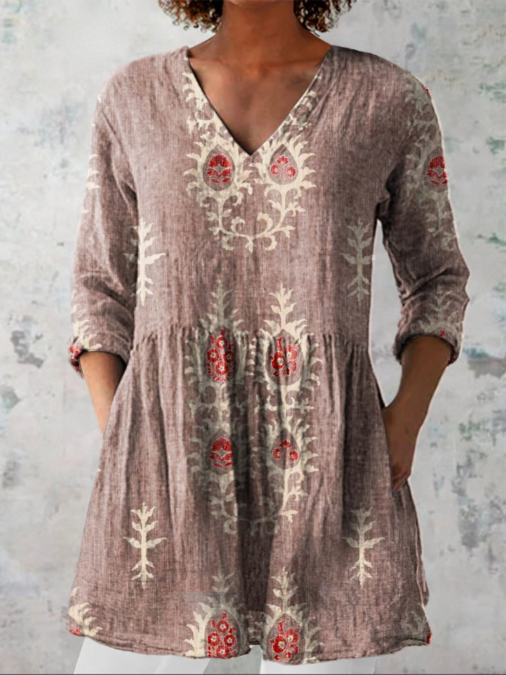 Persephone | Long Blouse with V-Neck