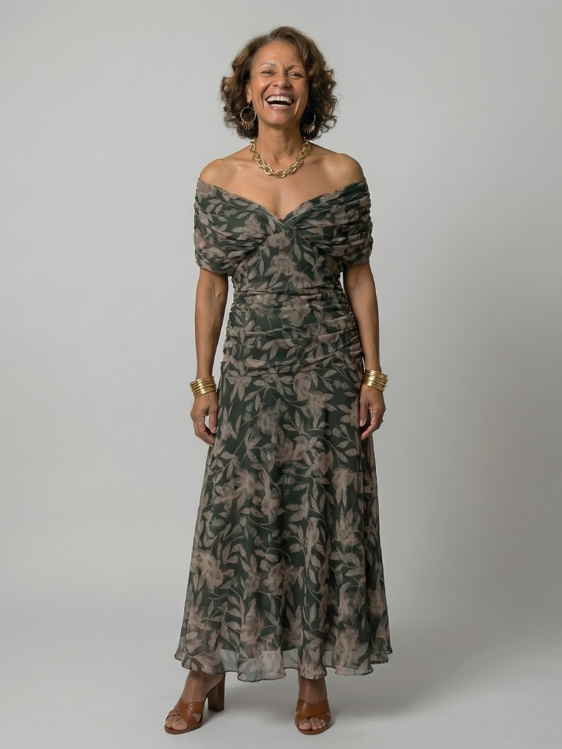 Annick | Off Shoulder Flow Midi Dresses