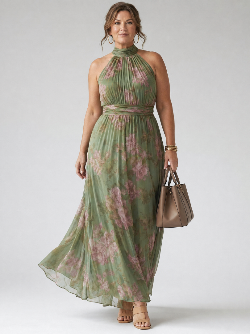 Patricia™ Gathered Halter Midi Dress