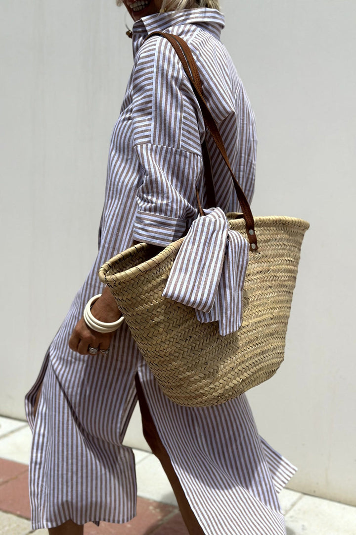 Kenna | Timeless Striped Shirt Dress with Elegant Comfort
