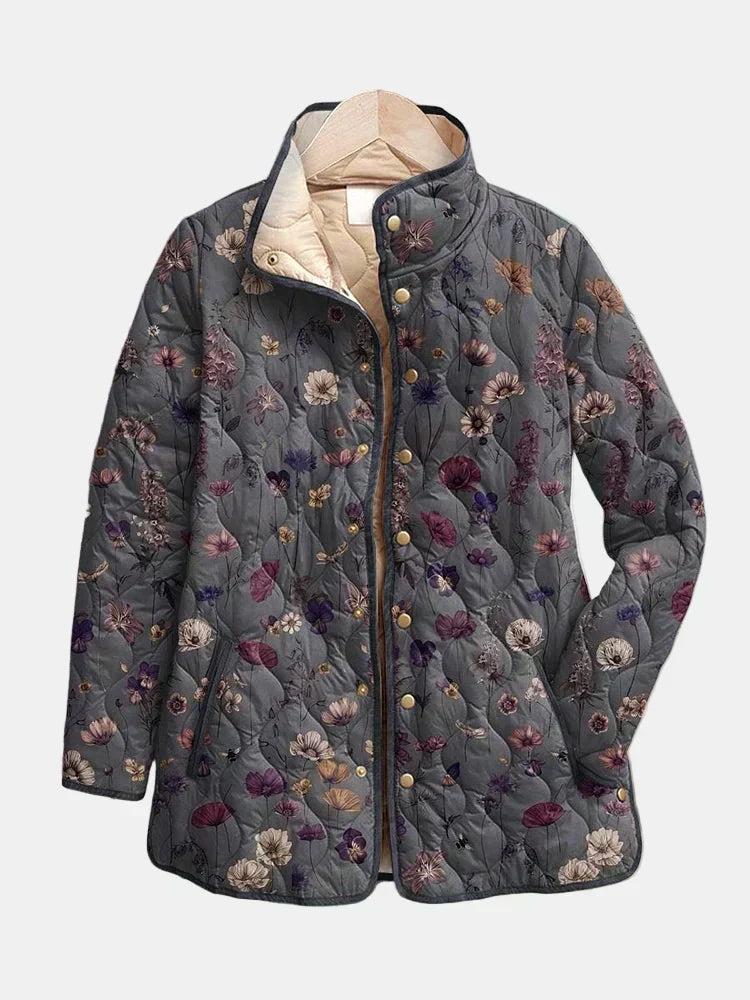 Amabel | Vintage Floral Print Quilted Jacket