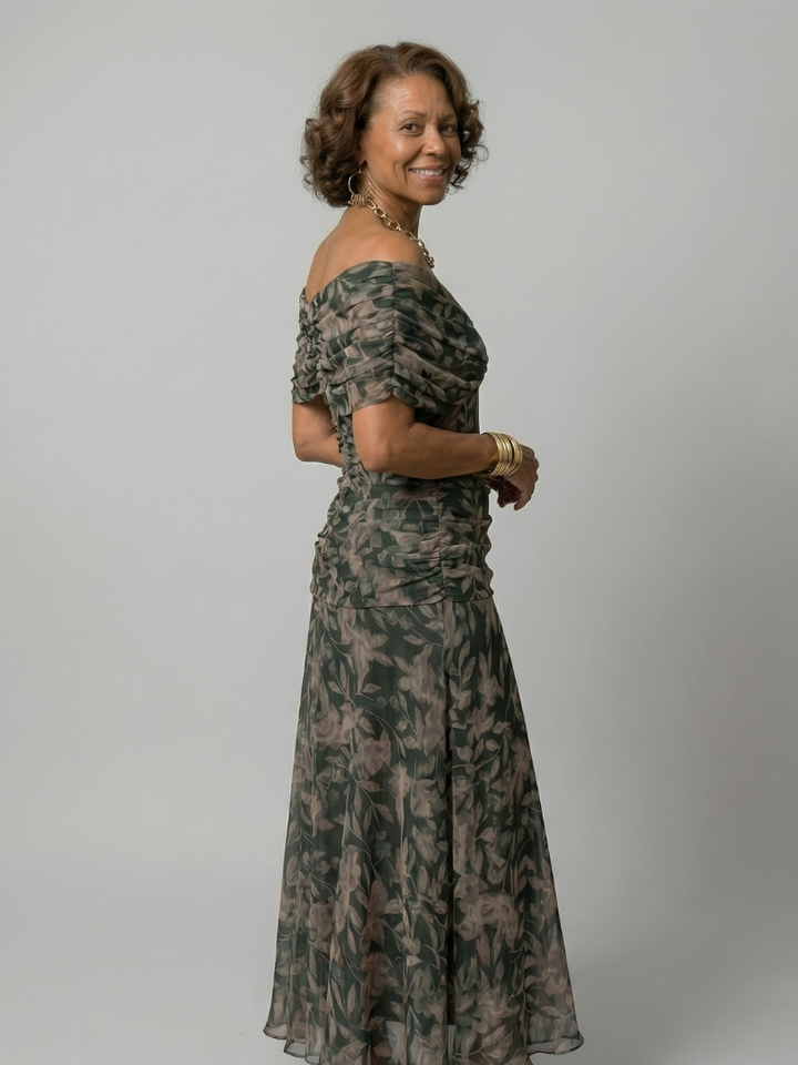 Annick | Off Shoulder Flow Midi Dresses