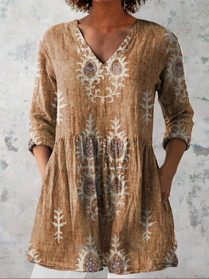 Persephone | Long Blouse with V-Neck
