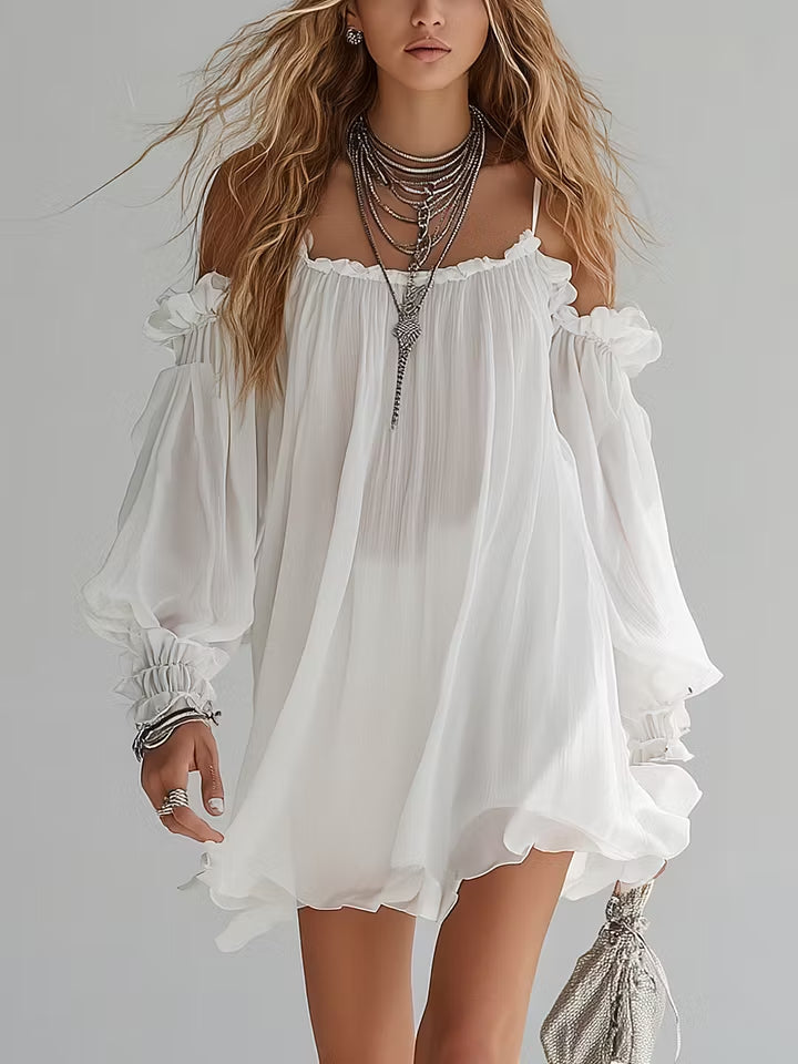 Kirsten | Off-Shoulder Mini Fluid Bohemian Dress
