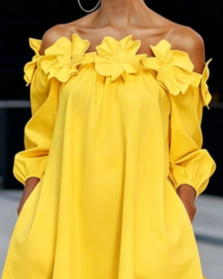 BRIONY | OFF-SHOULDER A-LINE DRESS
