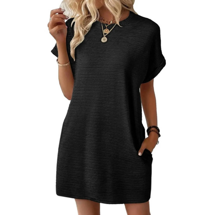 JOELLE – Casual Minimalist Round Neck Summer Dress