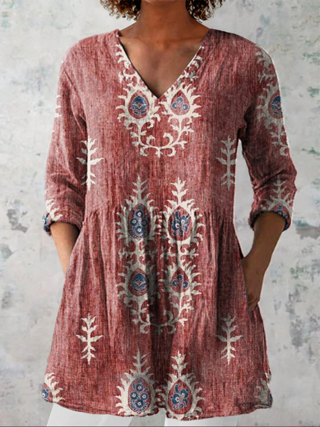 Persephone | Long Blouse with V-Neck