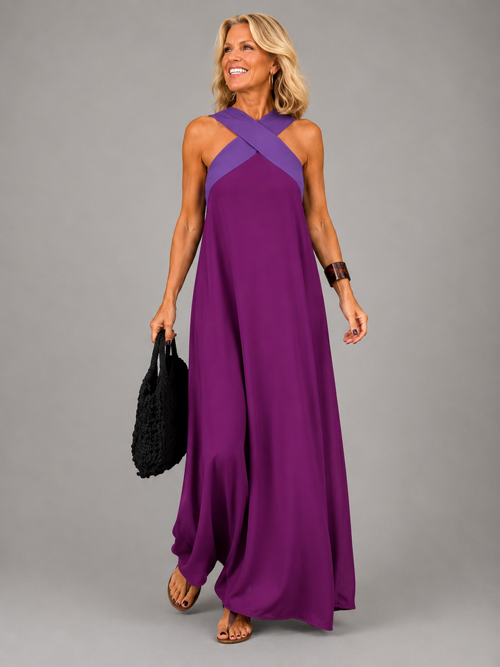 Amaranta™ | Cross Elegance Maxi Dress