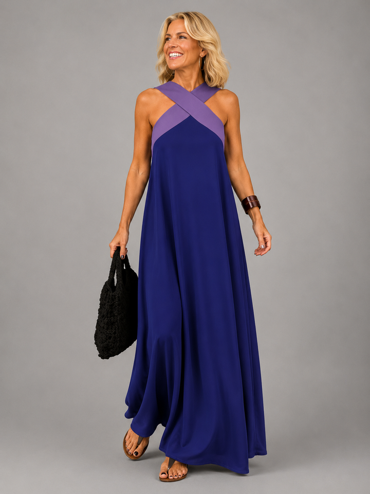 Amaranta™ | Cross Elegance Maxi Dress