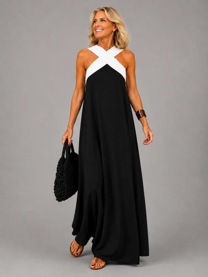 Amaranta™ | Cross Elegance Maxi Dress