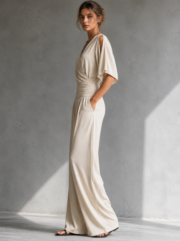 Korina - Elegant Wrap Jumpsuit with Wide Legs