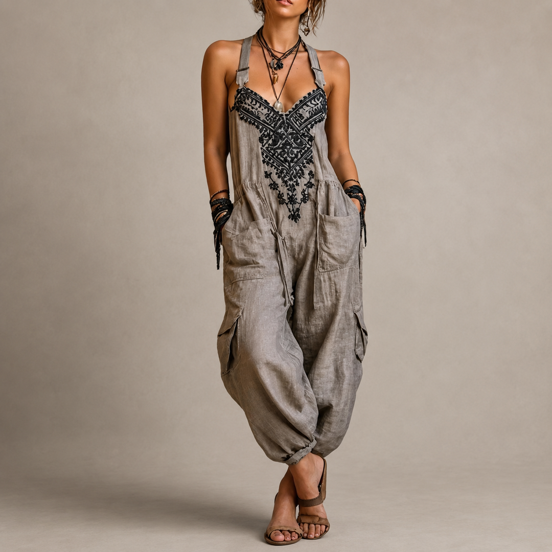 Alethea | Embroidered Bohemian Jumpsuit