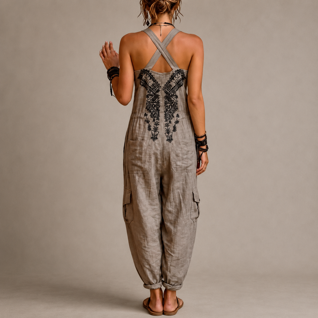 Alethea | Embroidered Bohemian Jumpsuit