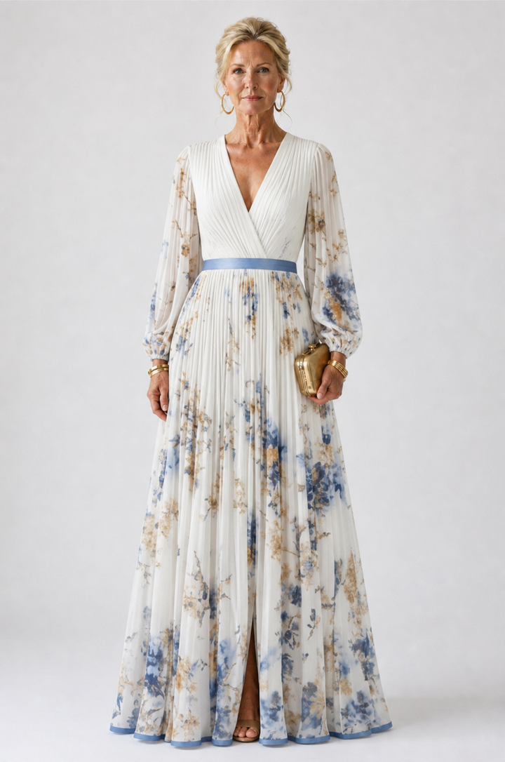 Harrow & Lane™ | Long Sleeve V Neck Floral Maxi Dress
