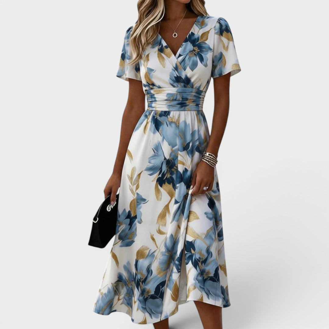 Juniper | Floral Wrap Waist Midi Dress
