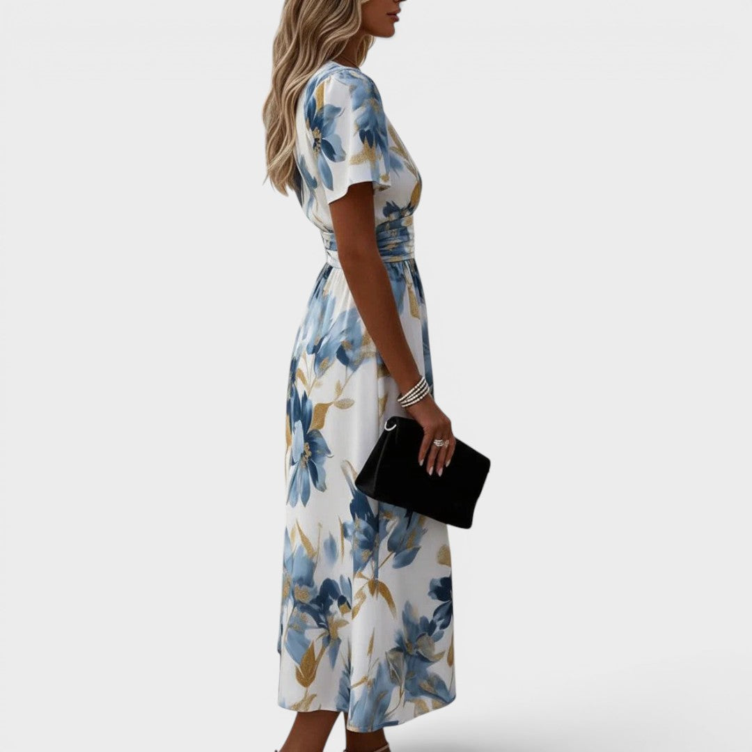 Juniper | Floral Wrap Waist Midi Dress