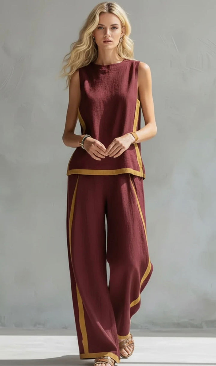 Elisa – Complete vest and trousers in two-tone grey