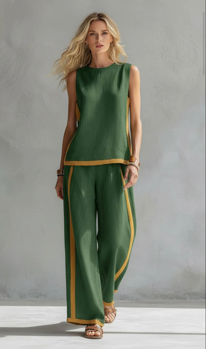 Elisa – Complete vest and trousers in two-tone grey