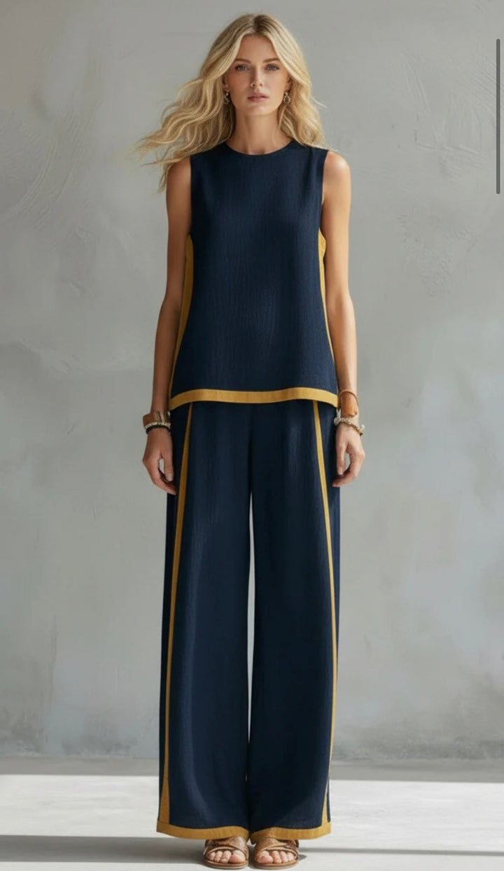 Elisa – Complete vest and trousers in two-tone grey