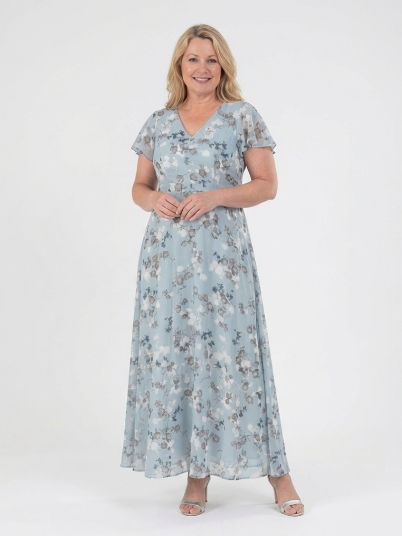 Bernice | Floral Chiffon Maxi Dress