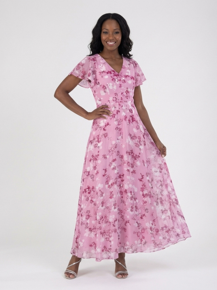 Bernice | Floral Chiffon Maxi Dress