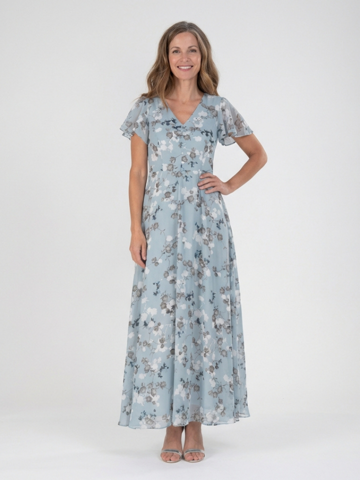 Bernice | Floral Chiffon Maxi Dress