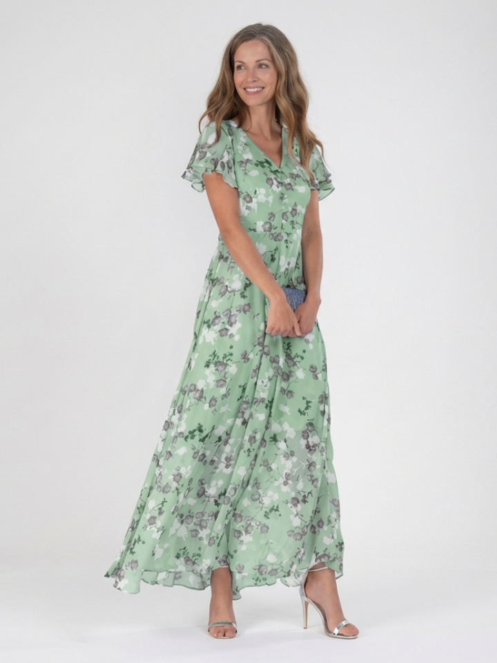 Bernice | Floral Chiffon Maxi Dress