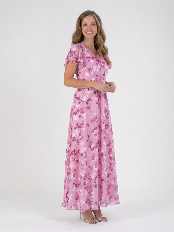 Bernice | Floral Chiffon Maxi Dress