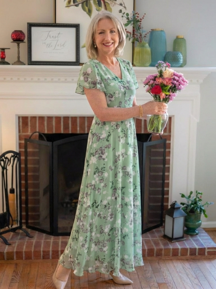 Bernice | Floral Chiffon Maxi Dress
