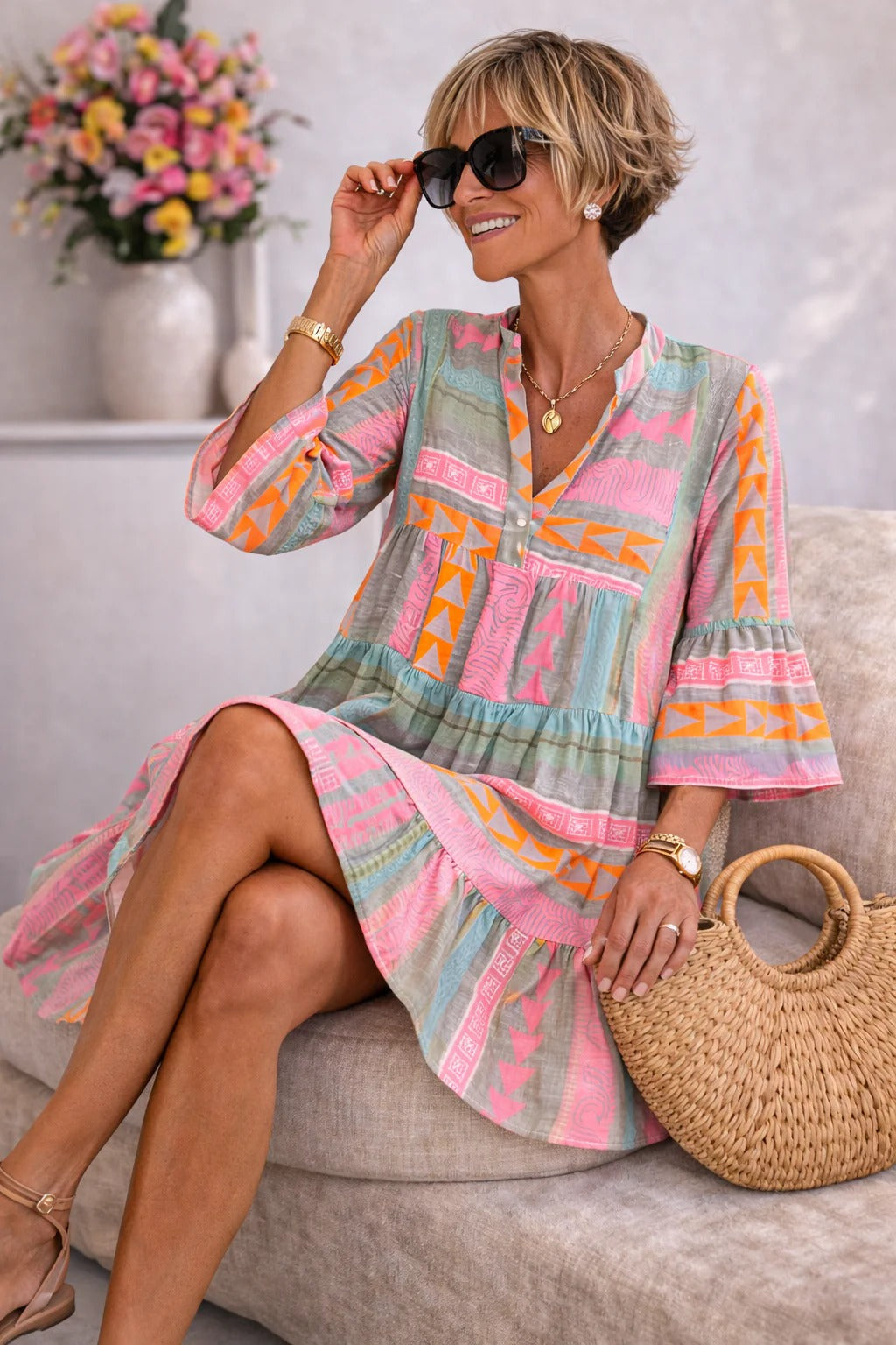 Venetia™ Timeless Vintage Grace Midi Dress