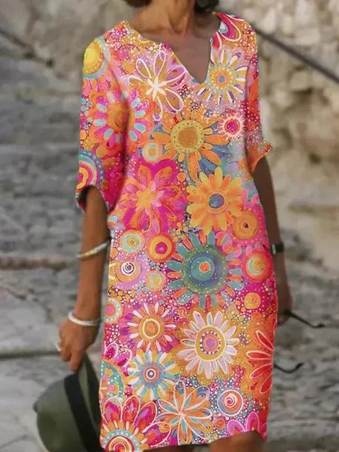 Kendra | Vibrant Floral Midi Dress
