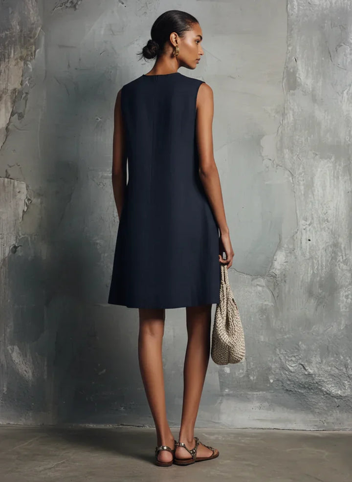 VIVIAN | ASYMMETRIC BUTTON MINI DRESS
