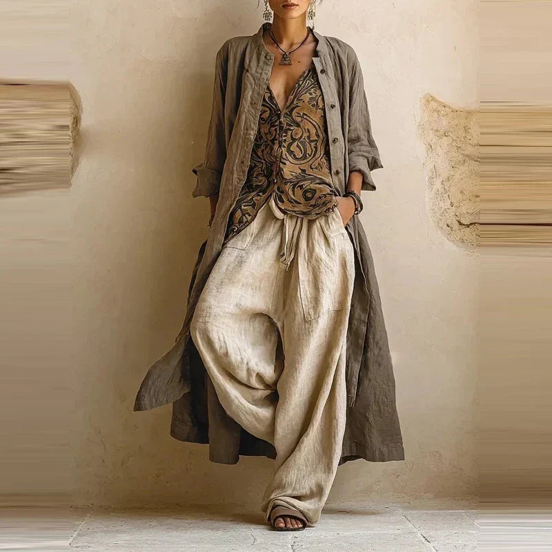 Linnea Linen-Blend Matching Set