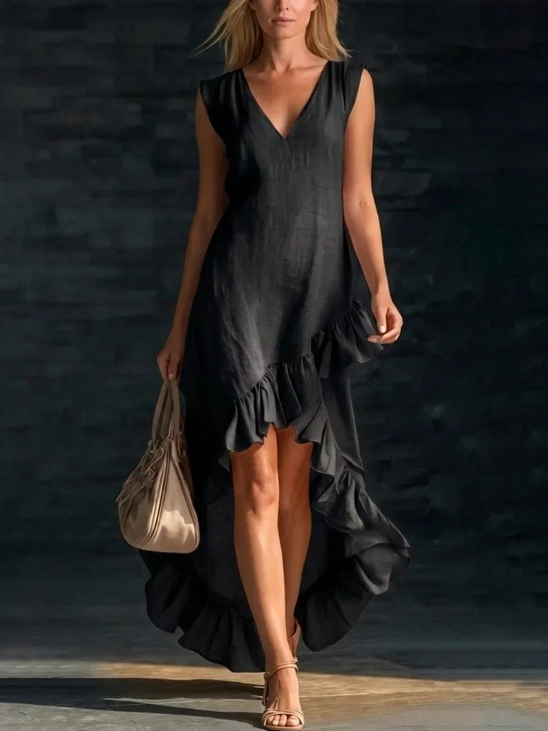 TAMSIN | Sleeveless Maxi Dress with Ruffle Hem