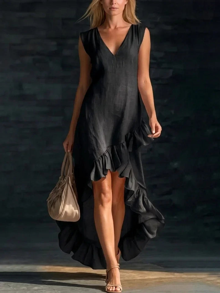 TAMSIN | Sleeveless Maxi Dress with Ruffle Hem