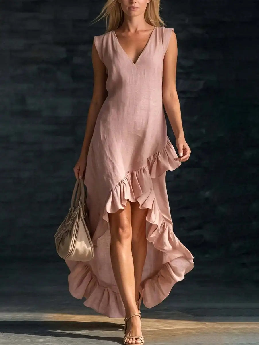 TAMSIN | Sleeveless Maxi Dress with Ruffle Hem