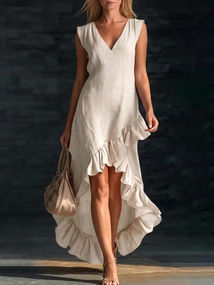 TAMSIN | Sleeveless Maxi Dress with Ruffle Hem