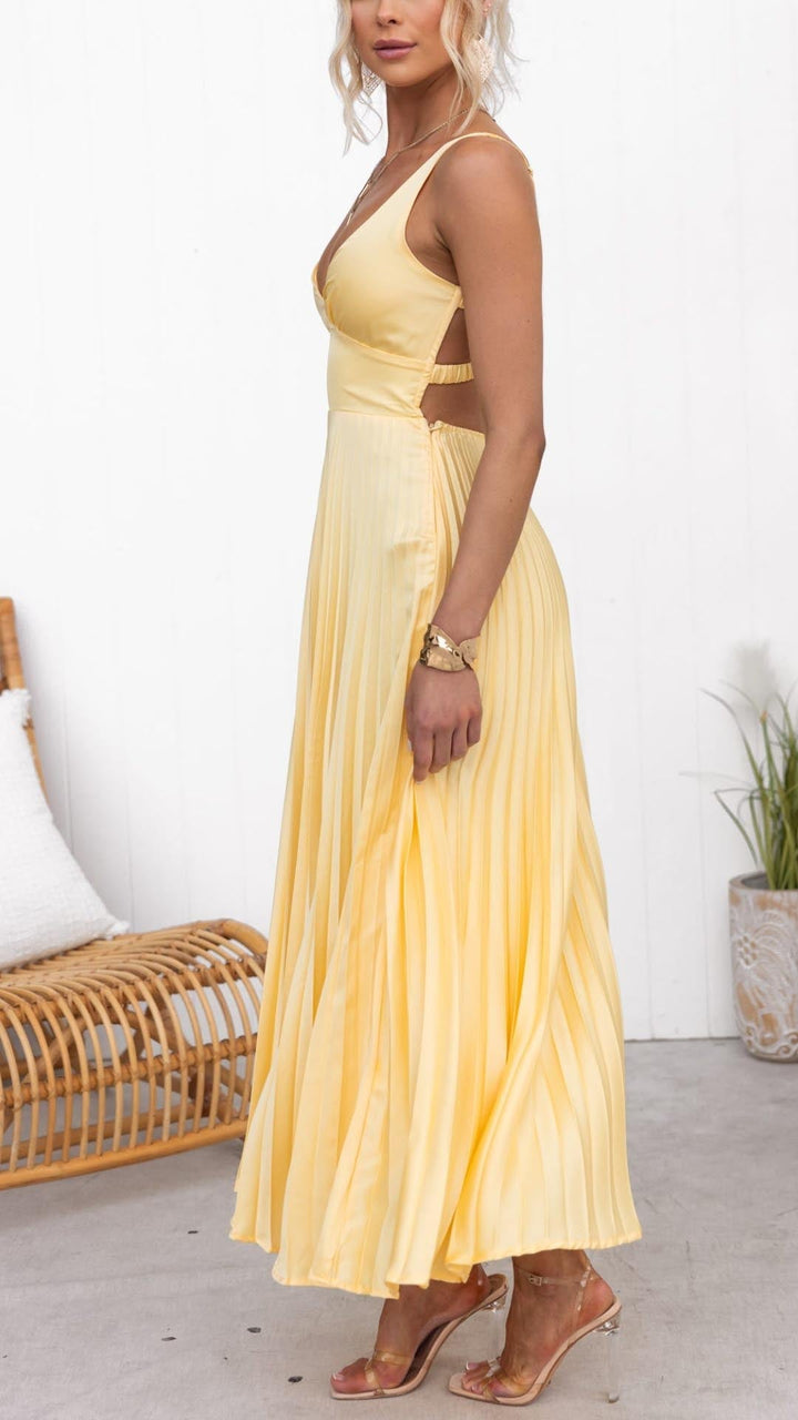 Harrow & Lane™ | Pleated V-Neck Maxi Dress
