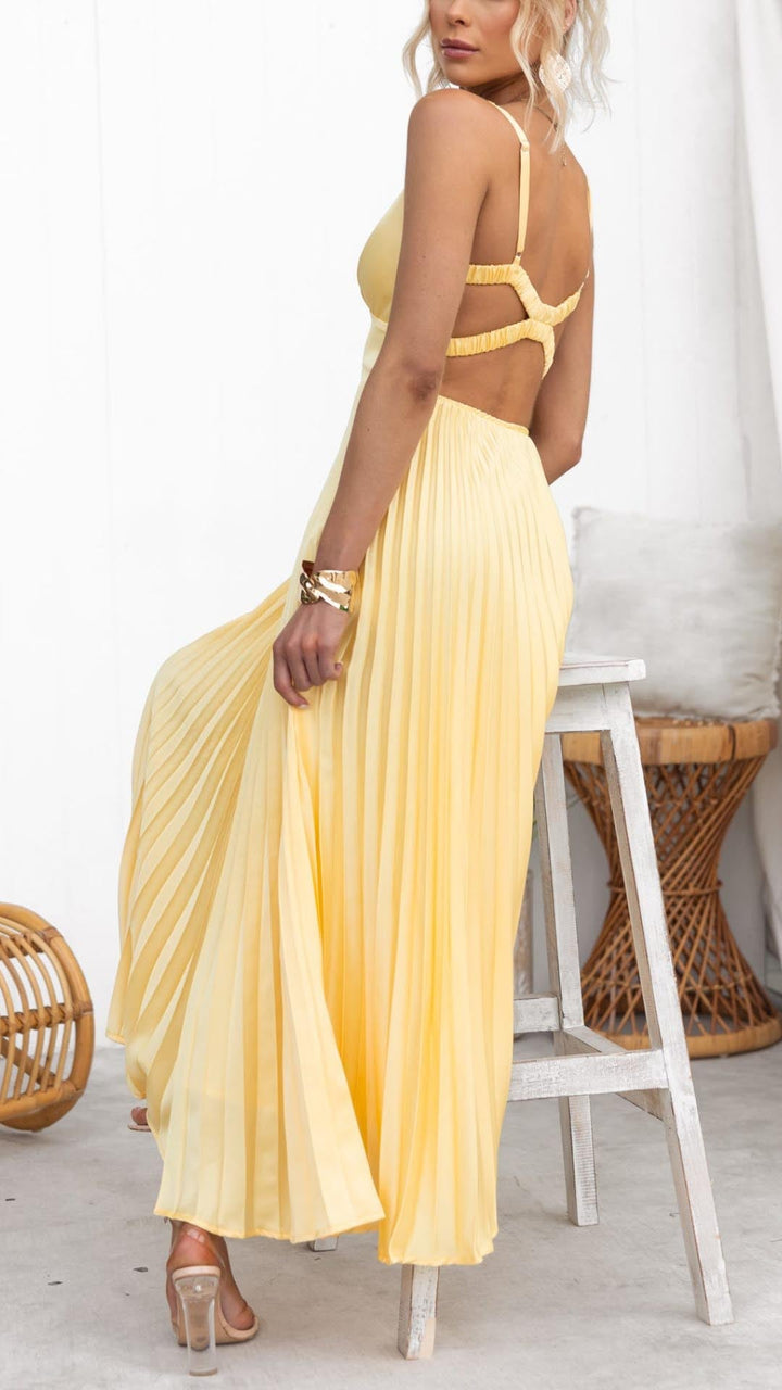 Harrow & Lane™ | Pleated V-Neck Maxi Dress