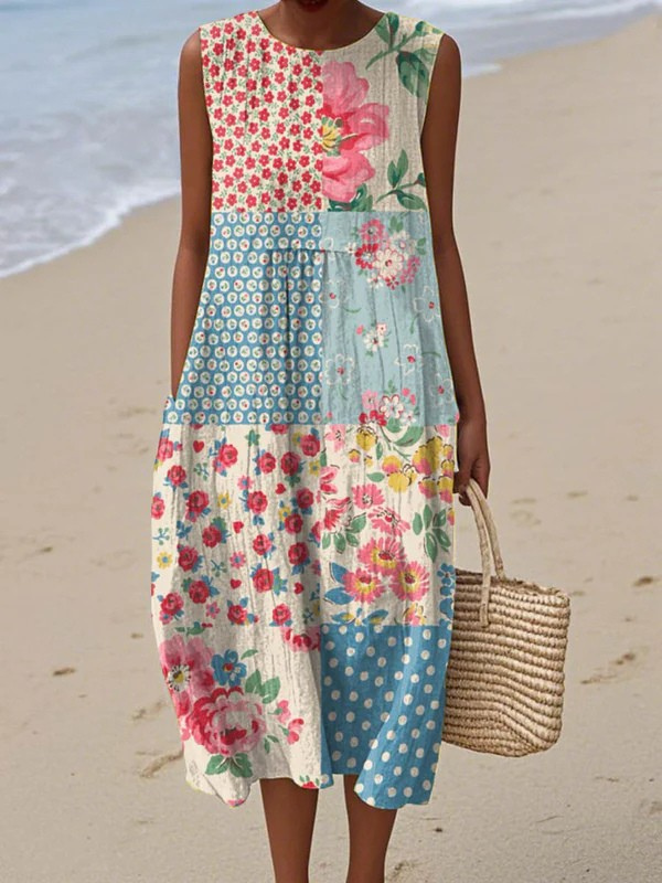 Clemence™ Patchwork Midi Dress