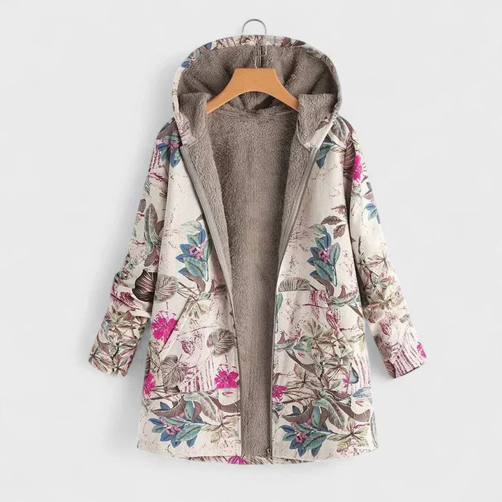 Clarice | The Cosy Vintage Parka - Flower Beige